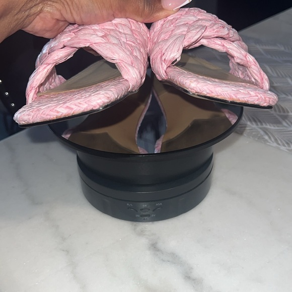 DUCIE LONDON RAFFIA AND LEATHER SLIDES - Picture 12 of 12